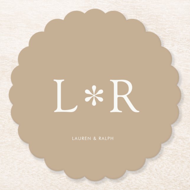 Beige Sand | Simple Chic Couple Paper Coaster (Front)