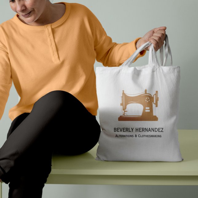 Beige Sand Vintage Sewing Machine Seamstress  Tote Bag (Creator Uploaded)