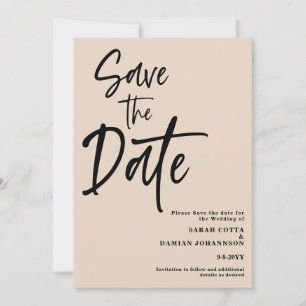 Beige Sand Wedding Save the date Card
