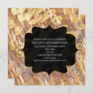 Beige Sandy Shimmer Leopard Glamour Invitations