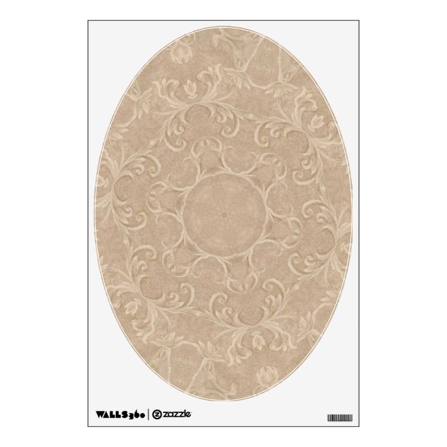 Beige Scrolls - Art for Your Toilet Wall Decal (Front)