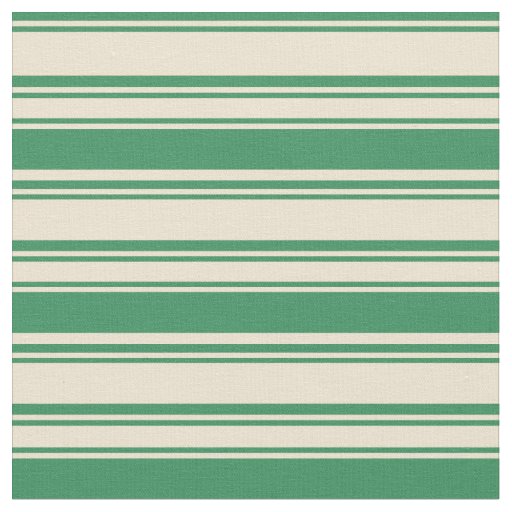 Beige & Sea Green Stripes Pattern Fabric