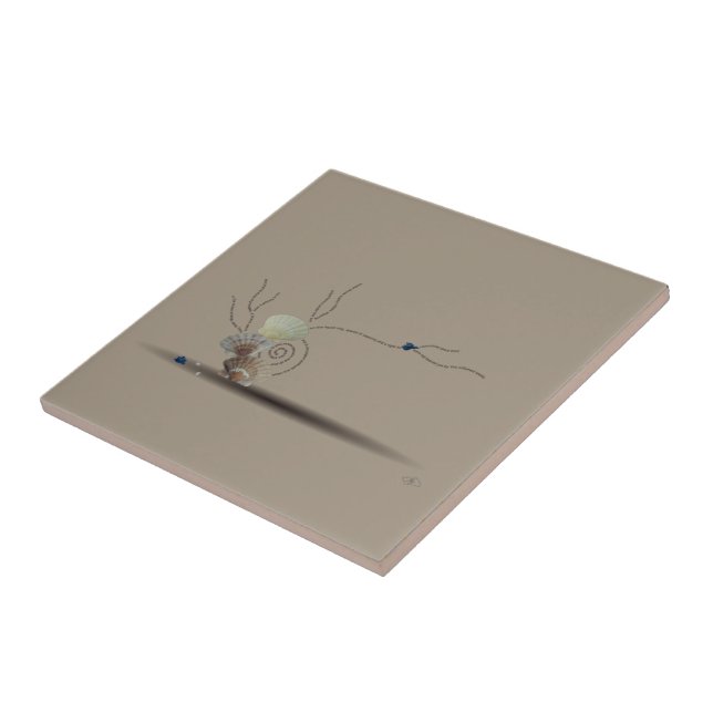 Beige seashell pink tile as beach decor bathroom (Side)