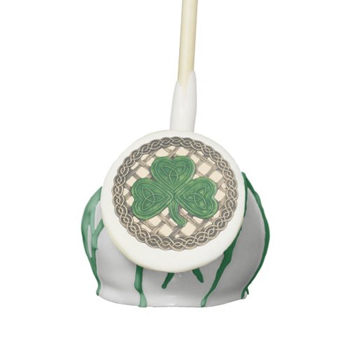 Beige Shamrock On Celtic Knots Cake Pops