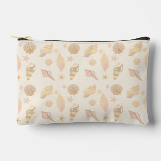 Beige Shells Pattern Accessory Pouch