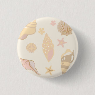 Beige Shells Pattern Button