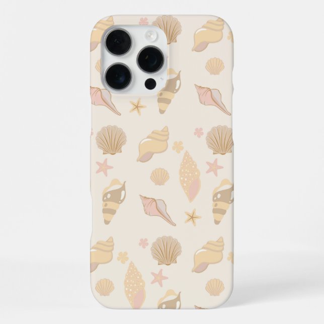 Beige Shells Pattern Iphone Case (Back)