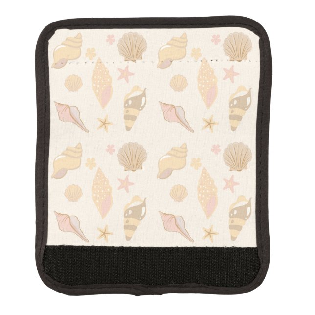 Beige Shells Pattern Luggage Handle Wrap (Front)