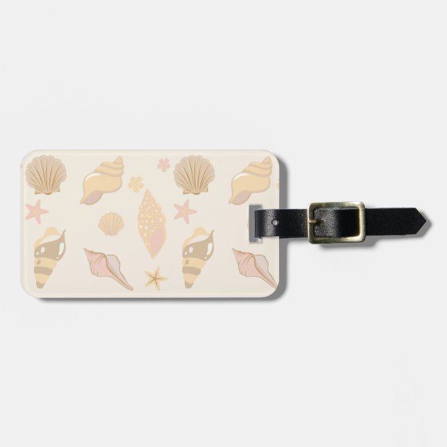 Beige Shells Pattern Luggage Tag (Front Horizontal)