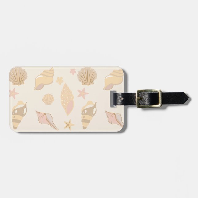 Beige Shells Pattern Luggage Tag (Front Horizontal)