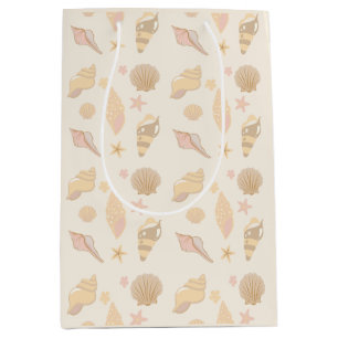 Beige Shells Pattern Medium Gift Bag