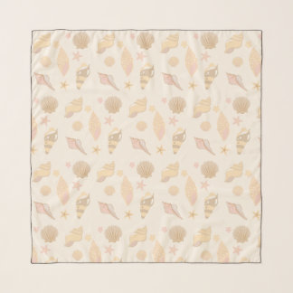 Beige Shells Pattern Scarf