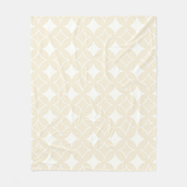 Beige shippo pattern fleece blanket (Front)