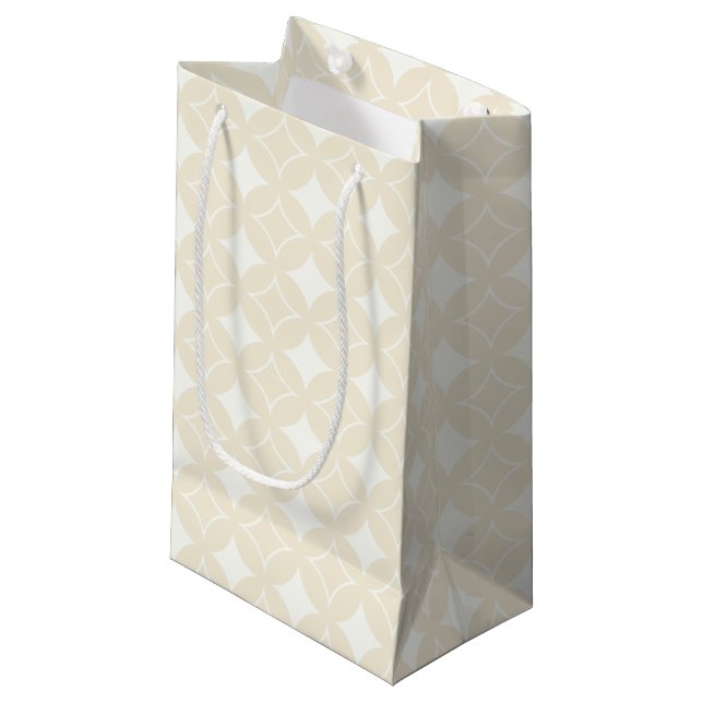 Beige shippo pattern small gift bag (Front Angled)