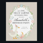 Beige Silly Goose Gingham Birthday Welcome Sign<br><div class="desc">A silly goose is on the loose. This Silly Goose Party Decor Collection is perfect for celebrating your sweet little girl! Featuring an adorable silly goose, pastel florals, and soft gingham patterns, this collection is perfect for adding a touch of playful elegance to any party. Whether it’s for a birthday...</div>