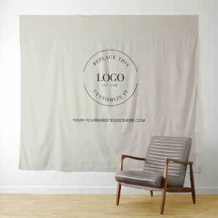 Beige Simple Custom backdrop Company Logo website