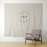 Beige Simple Custom Logo backdrop Company branding