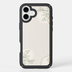 Beige Simple Floral Watercolor Minimalist Linktree iPhone 16 Plus Case