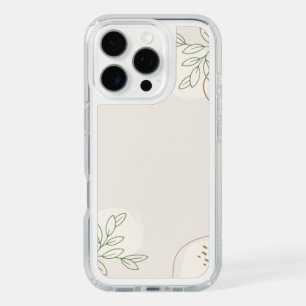 Beige Simple Floral Watercolor Minimalist Linktree iPhone 16 Pro Case