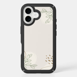 Beige Simple Floral Watercolor Minimalist Linktree iPhone 16 Case