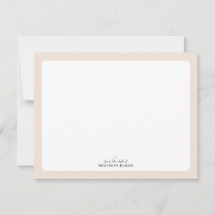 Beige   Simple Heart Personalized Stationery Note Card
