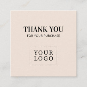 Beige Simple Modern Thank you Business Cards