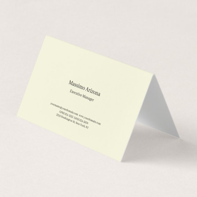 Beige Simple Plain Professional Modern Minimailst Business Card (Front)