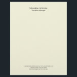 Beige Simple Plain Professional Modern Minimailst Letterhead<br><div class="desc">This design will reflect your personality,  your perspective on life and your work ethic. It will give confidence to your customers and colleagues.</div>