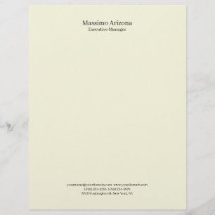 Beige Simple Plain Professional Modern Minimailst Letterhead