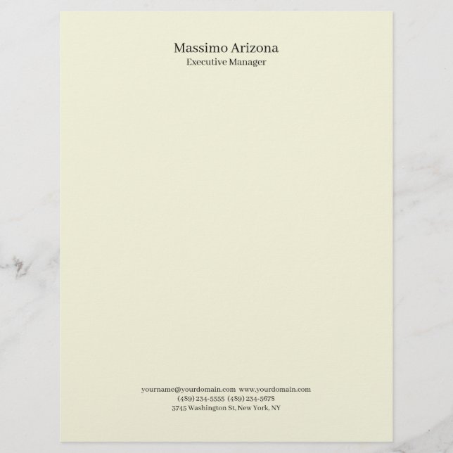 Beige Simple Plain Professional Modern Minimailst Letterhead (Front)
