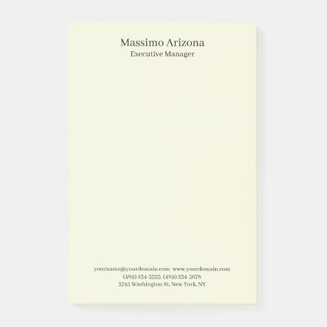 Beige Simple Plain Professional Modern Minimailst Post-it Notes (Front)