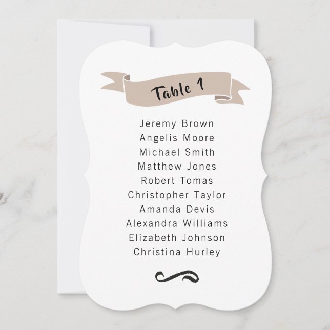 Beige simple wedding seating chart. invitation (Front)