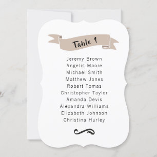 Beige simple wedding seating chart. invitation