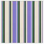 [ Thumbnail: Beige, Slate Blue, Forest Green, and Black Colored Fabric ]