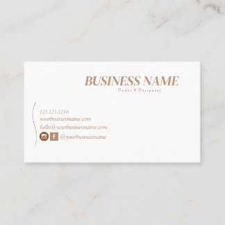 Beige Small Business Card, Boutique Business Card