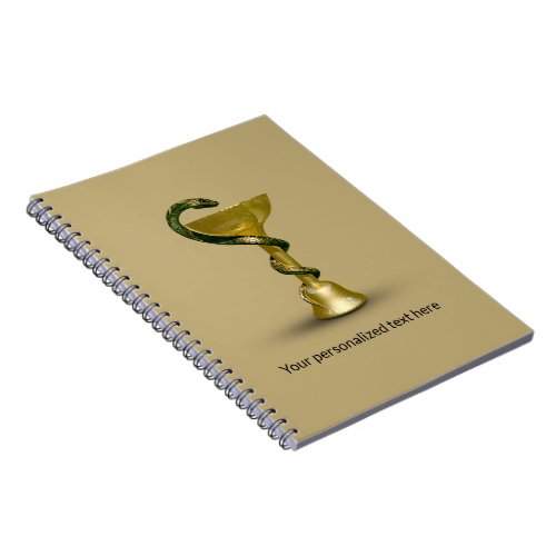 Beige Snake Medical Bowl Hygieia Gold Caduceus Notebook