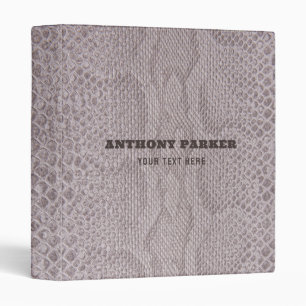 Beige Snakeskin Background 3 Ring Binder
