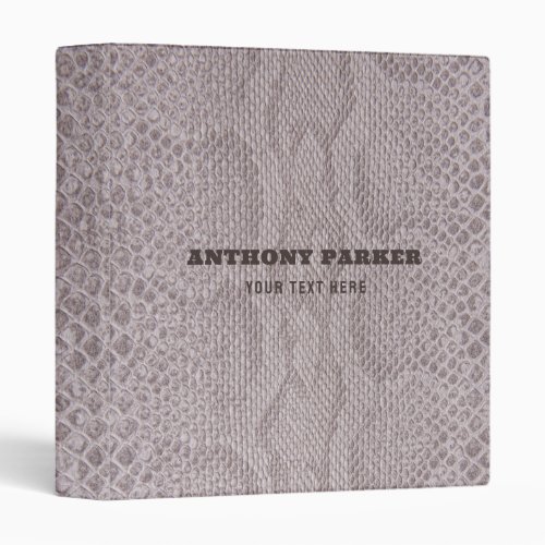 Beige Snakeskin Background  3 Ring Binder