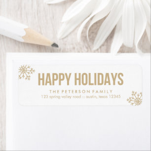 Beige Snowflake Holiday Label