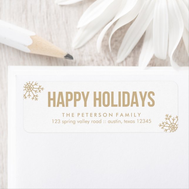 Beige Snowflake Holiday Label (Insitu)