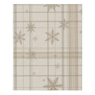Beige Snowflake Plaid Canvas – Neutral Farmhouse