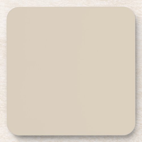 Beige Solid Color _ 2022 Trending Color _ Hue Beverage Coaster