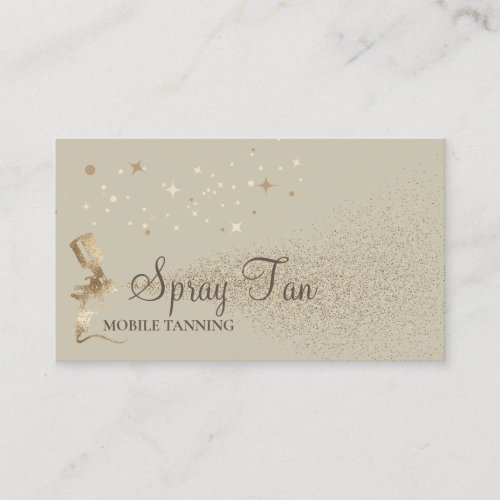 Beige Sparkle Gold Tanning Business Card