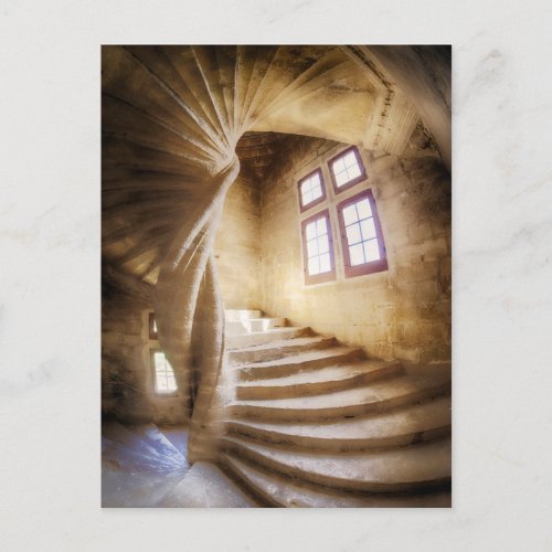 Beige spirl staircase France Postcard