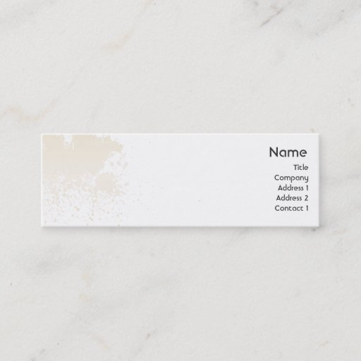 Customizable Beige Splatter - Skinny Business Card