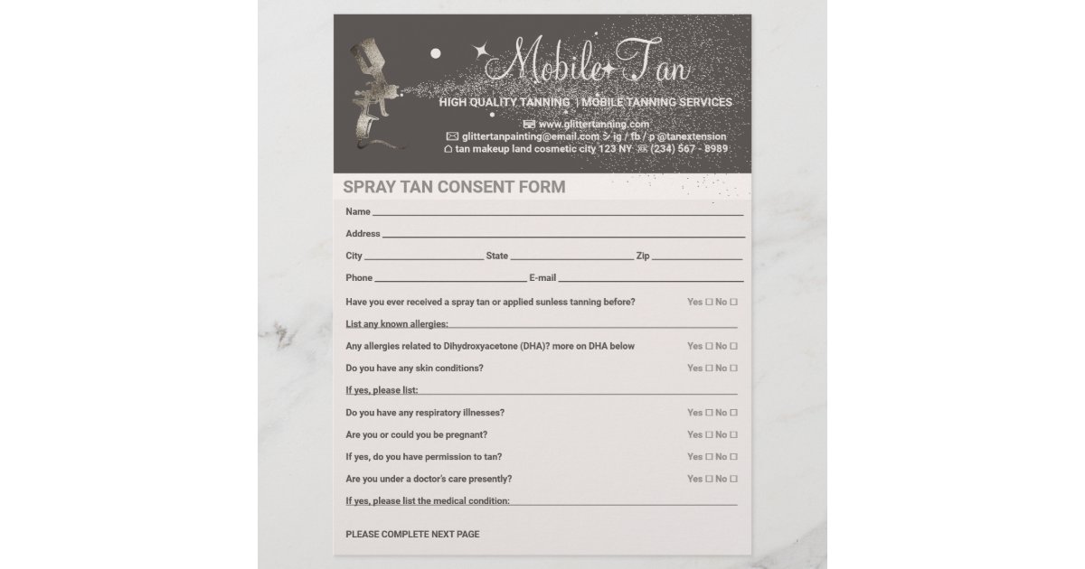 beige-spray-tan-business-plan-consent-waiver-form-flyer-zazzle