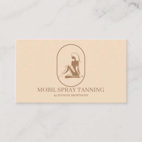 Beige Spray Tan woman Boho Body Skincare Business Card