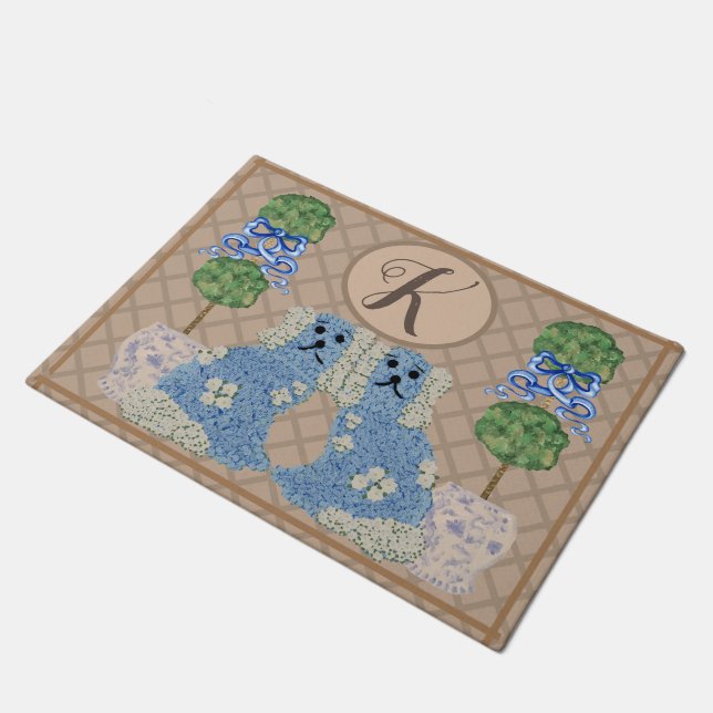 Beige Staffordshire Dogs Ginger Jar Jars  Doormat (Angled)