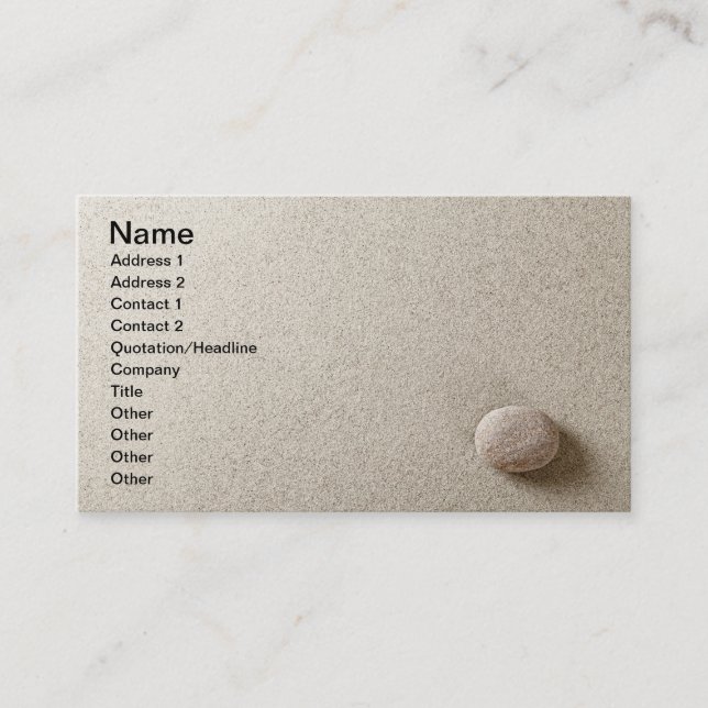 Beige stone on sand background business card (Front)