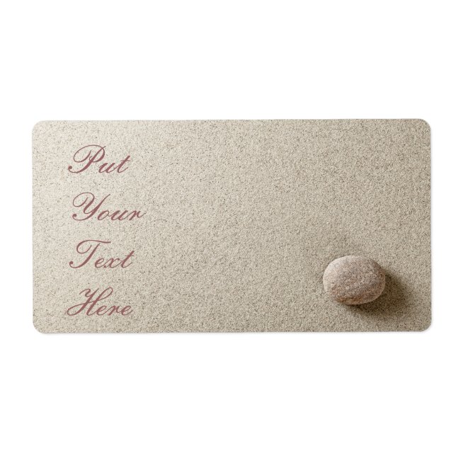 Beige stone on sand background label (Front)